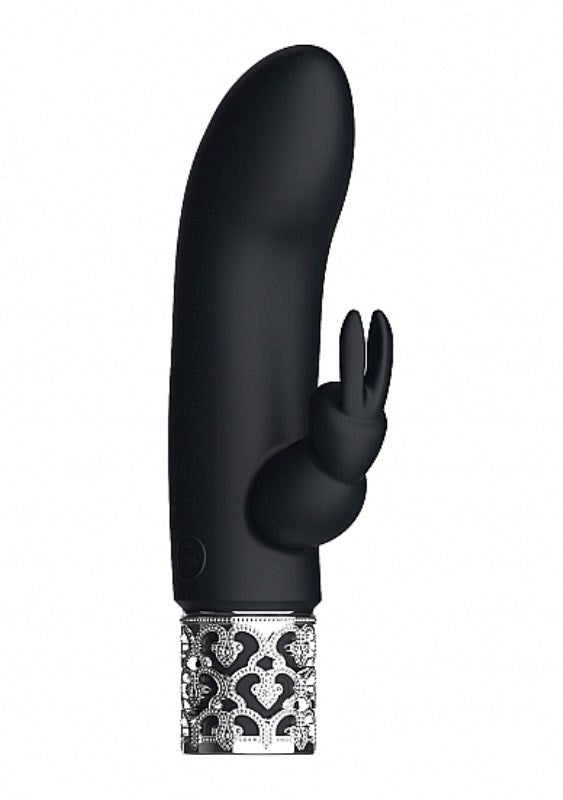 Dazzling Rechargeable Silicone Bullet Black Rabbit Vibrators