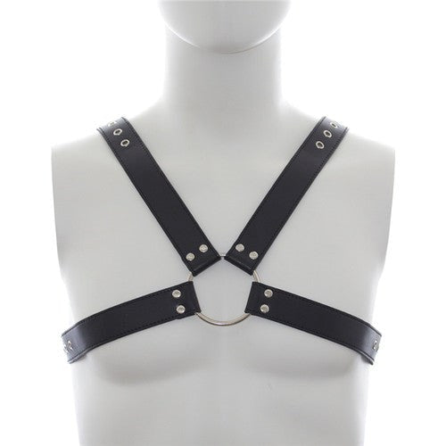 Deluxe Faux Leather Chest Harness - Cuffs and Restraints