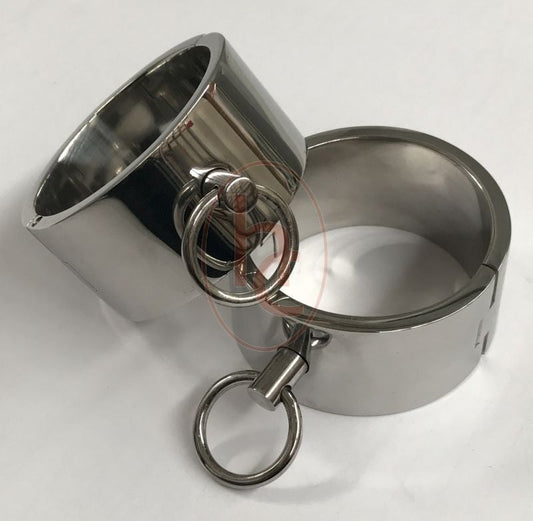 Deluxe Steel Bondage Wrist Cuffs - Cuffs and Restraints