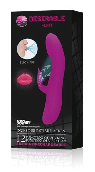Desirable Flirt Dual Function G-Spot Vibrator and Sucker - Rabbit Vibrators
