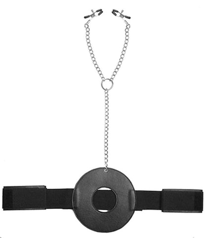 Detained Restraint System with Nipple Clamps - Breast and Nipple Toys