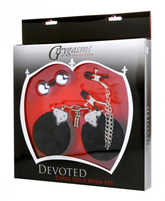 Devoted Three Piece Bedroom BDSM Set - Bondage Kits