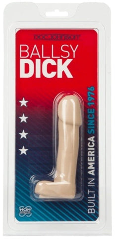 Doc Johnson Ballsy 4.5 Inch Realistic Dick White - Realistic Dildos