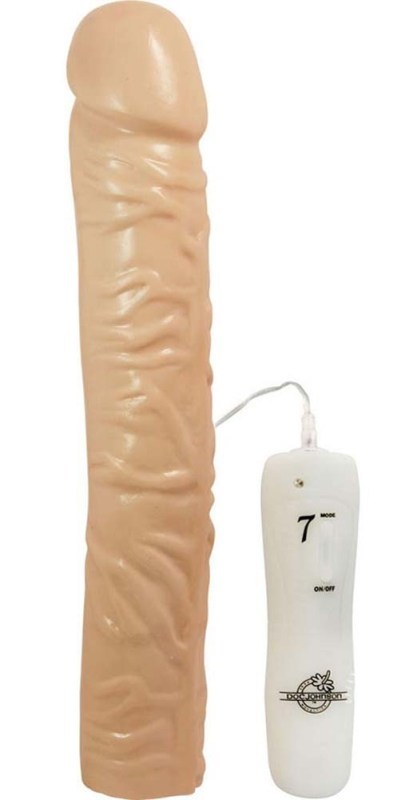 Doc Johnson 10" Classic Dong with 7 Function Vibration Realistic Dildos