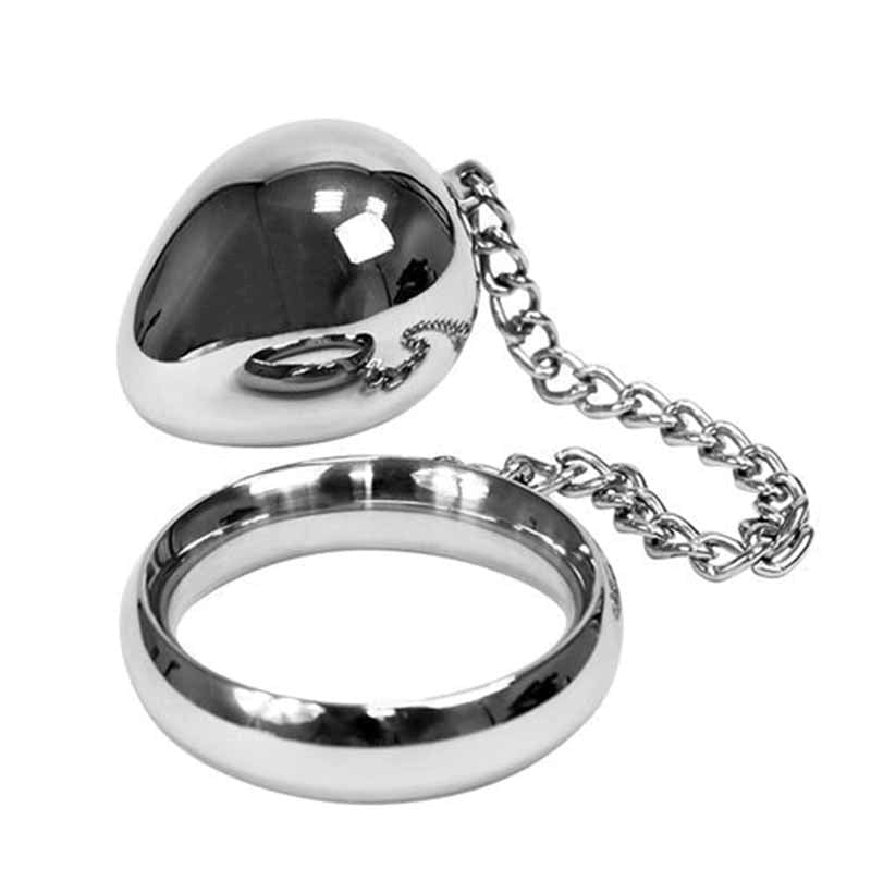 Donut Steel Cock Ring With Anal Egg Spreaders and Hangers