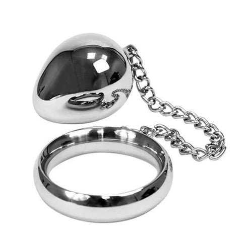 Pleasure-Enhancing Donut Steel Cock Ring with Anal Egg - Spreaders and Hangers