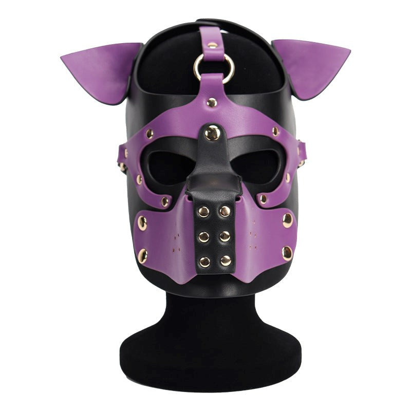 Double Color Dog Bondage Hood Bondage Hoods