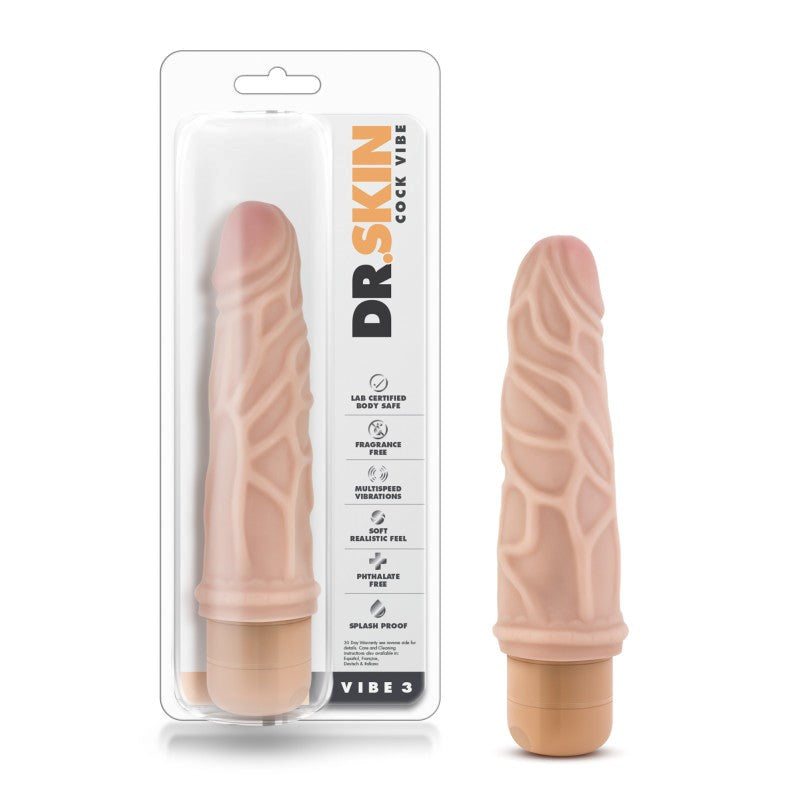 Dr. Skin Cock Vibe 3 - 7.25'' Cock - Flesh Vibrating Dildos