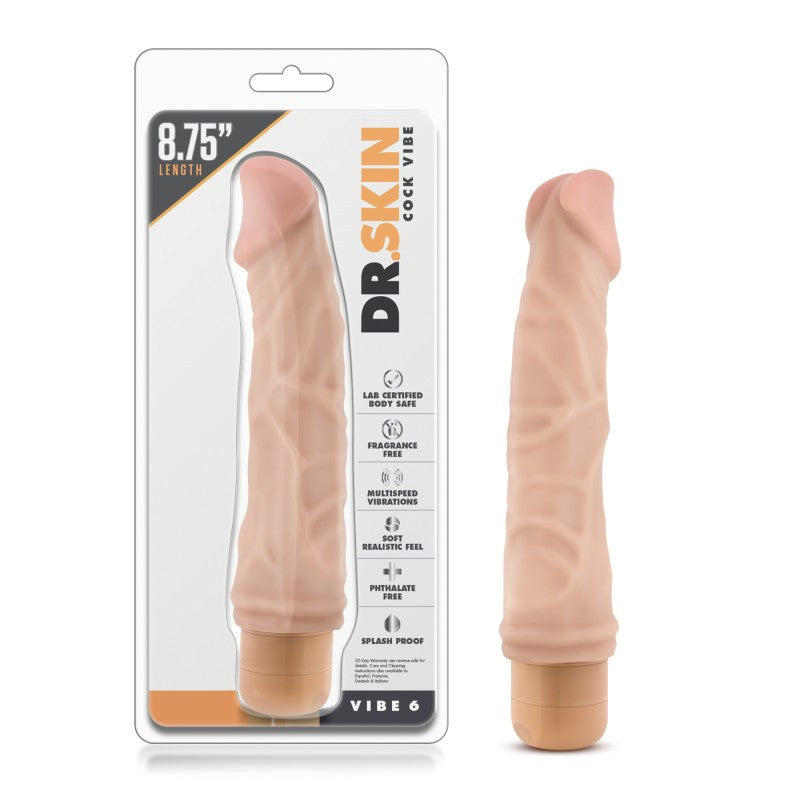 Dr. Skin Cock Vibe 6 - 8.5'' Cock - Flesh Vibrating Dildos