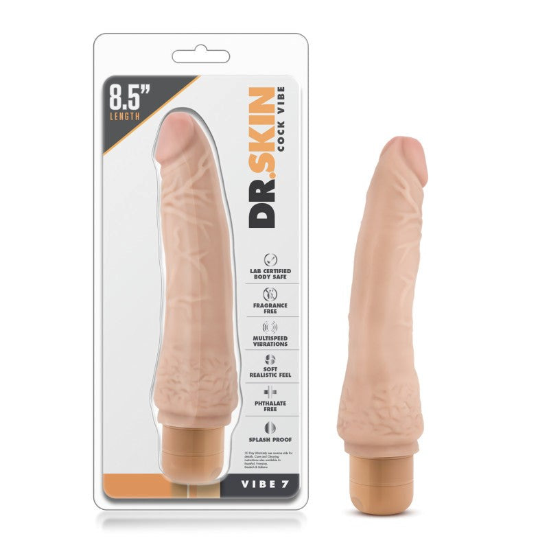 Dr. Skin Cock Vibe 7 - 8.5'' Cock - Flesh Vibrating Dildos