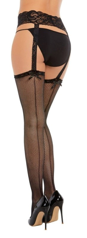 Dreamgirl Captivating Fishnet Garter Hose - Timeless Elegance Hosiery