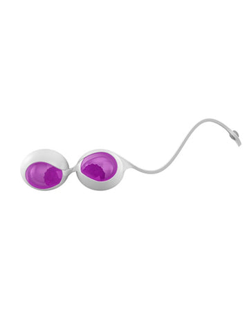 OVO L1 Silicone Kegel Love Balls White/Lilac - Love Eggs and Kegel Exercisers