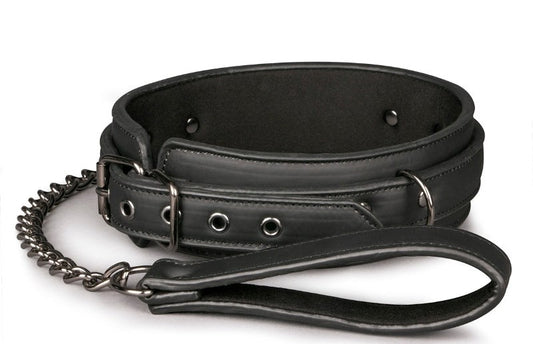 Easytoys Fetish Collar with Leash - Collars and Leads