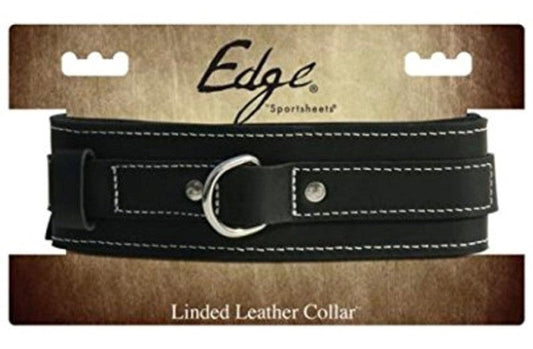 Edge Lined Leather BDSM Play Collar - Collars and Leads