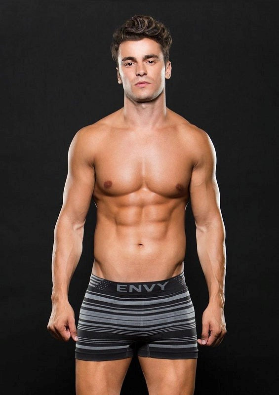 Envy Seamless Trunk Grey Stripes with Logo M/L Jocks and G-Strings