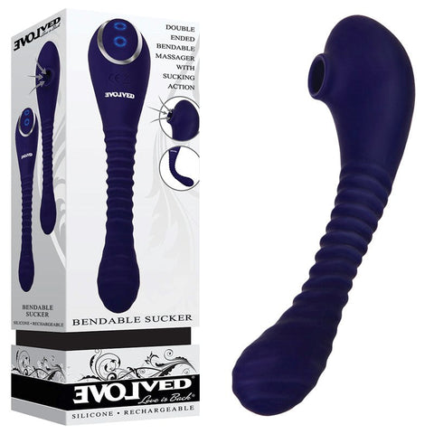 Evolved Bendable Clitoral Sucker - Blue - Clit Ticklers and Pulsators