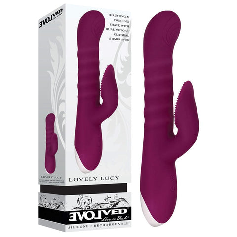 Evolved Lovely Lucy - Burgundy Pleasure Enhancer - Rabbit Vibrators