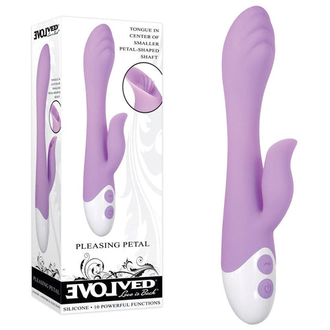 Evolved Pleasing Petal Lilac - Sleek Design, Sensational Sensations - Rabbit Vibrators