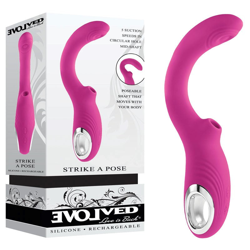 Evolved Strike A Pose Suction Vibrator - Pink G-Spot Vibrators