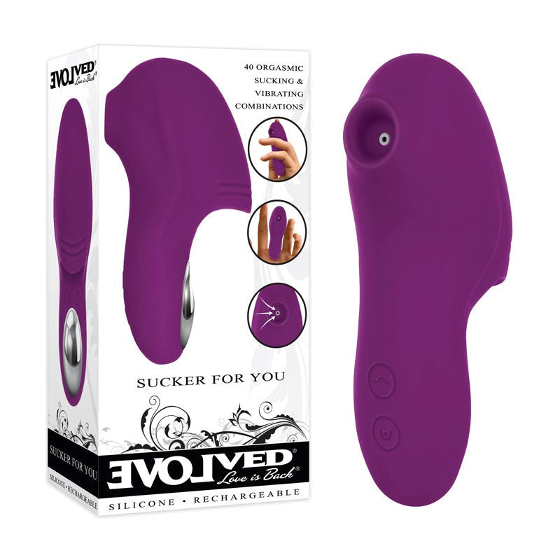 Evolved Sucker For You - Purple Finger and Tongue Vibrators