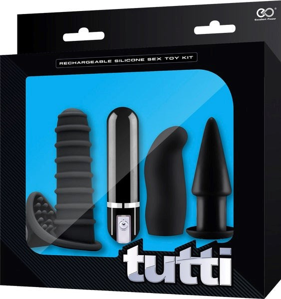 Excellent Power Tutti Rechargeable SIlicone Sex Toy Kit Sex Kits