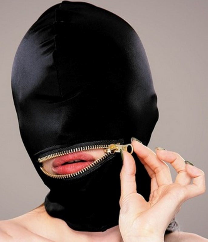 Execute Microfiber Mouth Zipper Mask Bondage Hoods