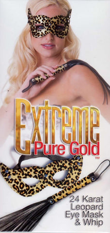 CalExotics 24 Karat Leopard Eye Mask and Whip - Masks And Blindfolds