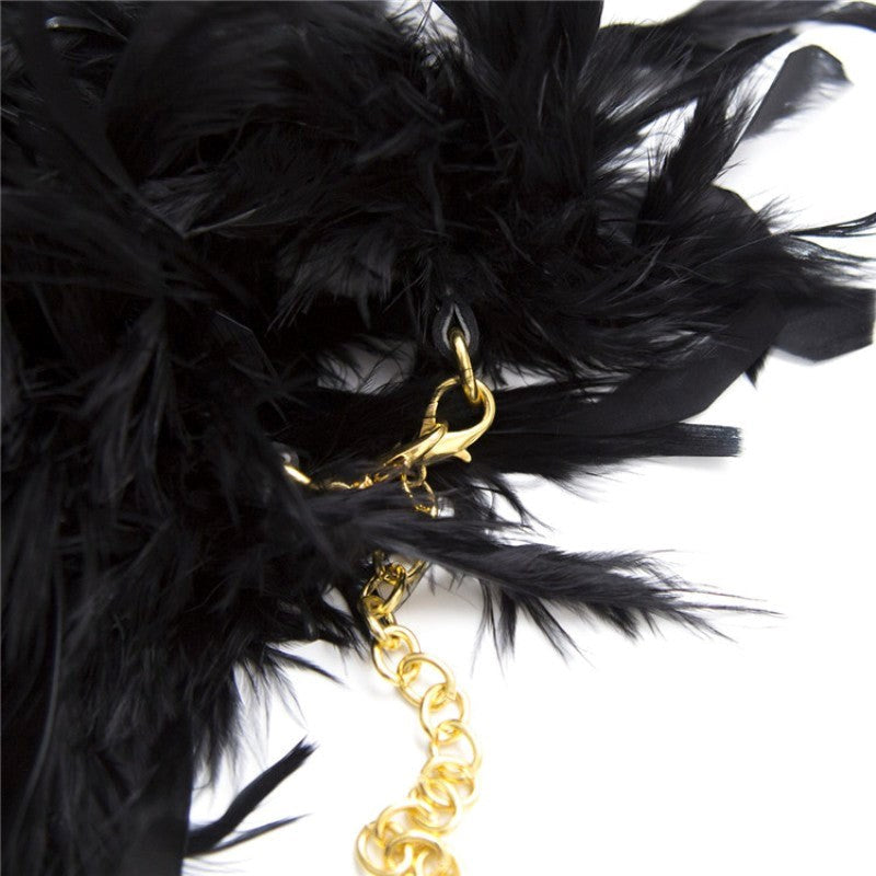 Feather Cuffs with Golden Chain Cuffs and Restraints