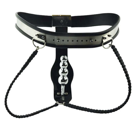 Female Steel Chastity Belt & Plug - Her Fetish