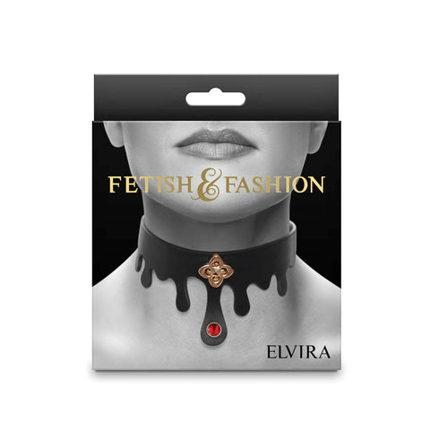 Fetish & Fashion - Elvira Bondage Collar of Allure and Elegance - Collars and Leads