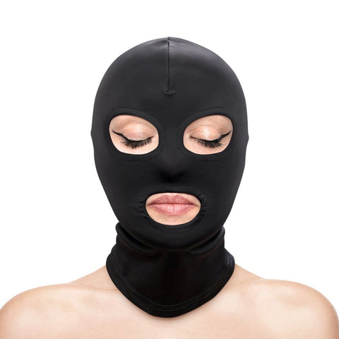 Sensual Exploration - Fetish & Fashion's Captivating Eyes & Mouth Hood - Bondage Hoods