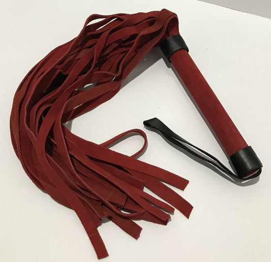 Handcrafted Suede Pleasure - Hell's Couture Fetish Factory Flogger - Whips And Crops