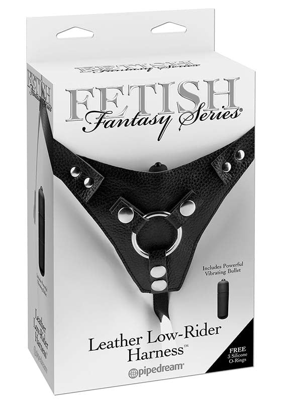 Fetish Fantasy Leather Low-Rider Harness Black Strap On Sextoys