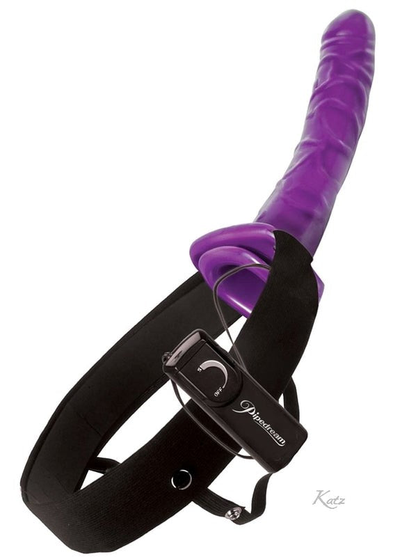 Fetish Fantasy 10" Purple Passion Vibrating Hollow Dildo Strap On Sextoys