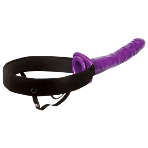 Fetish Fantasy 10 Inch Purple Passion Vibrating Hollow Strap-on - Strap On Sextoys
