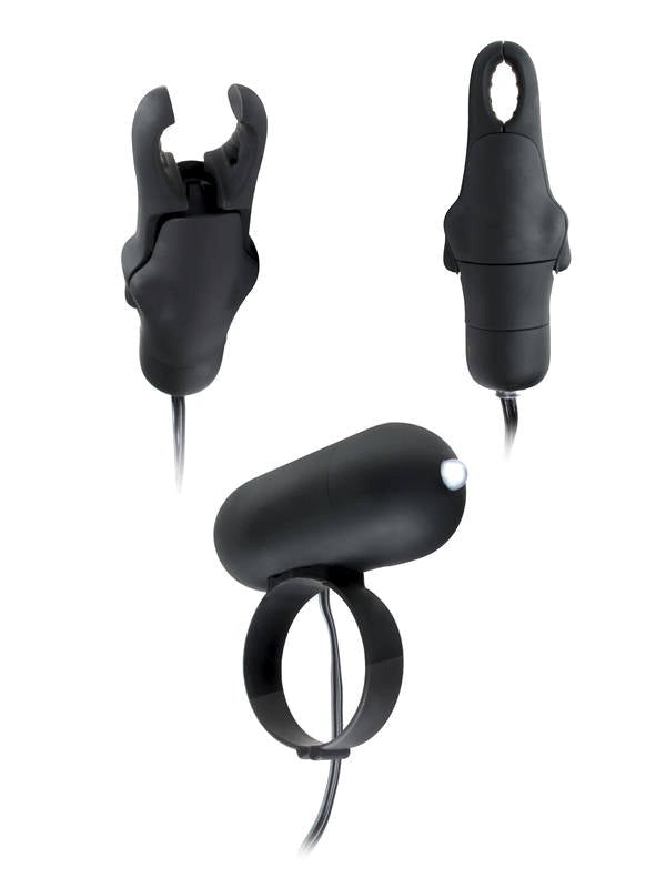 Fetish Fantasy Vibrating Cock Ring & Nipple Clamps Nipple and Clit Clamps