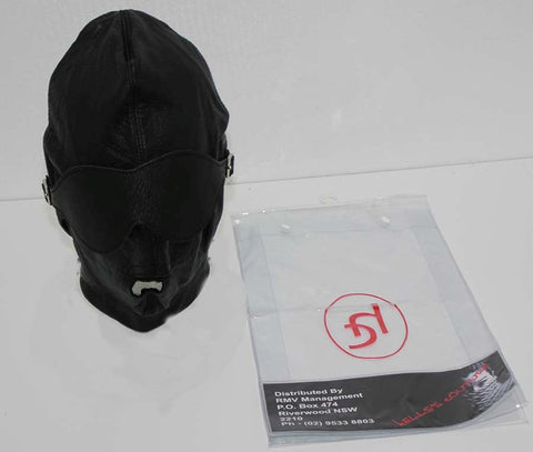 Indulge in Sensual Bliss - Hell's Couture Premium Leather Bondage Hood - Bondage Hoods