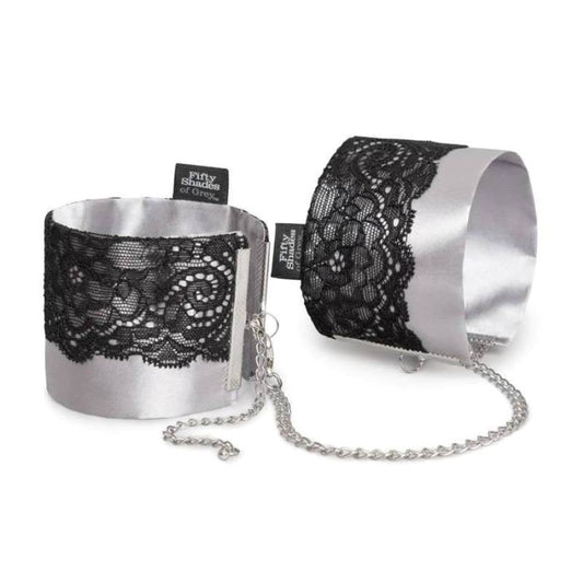 Fifty Shades of Grey Play Nice Satin and Lace Wrist Cuffs - Collars and Leads