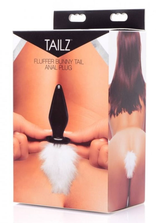 Fluffer Bunny Tail Glass Anal Plug - Glass Sex Toys