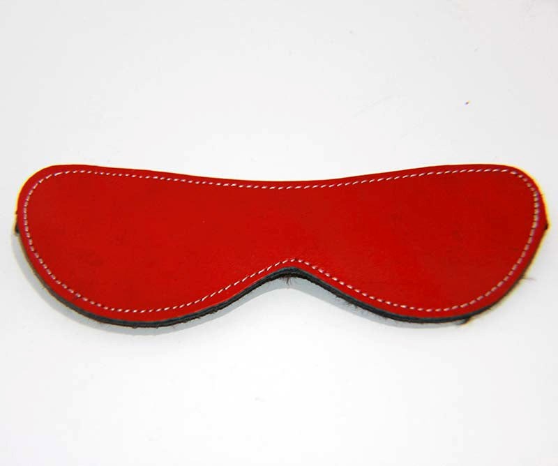 Fur Lined Leather Blindfold Red Fancy Dress Ups