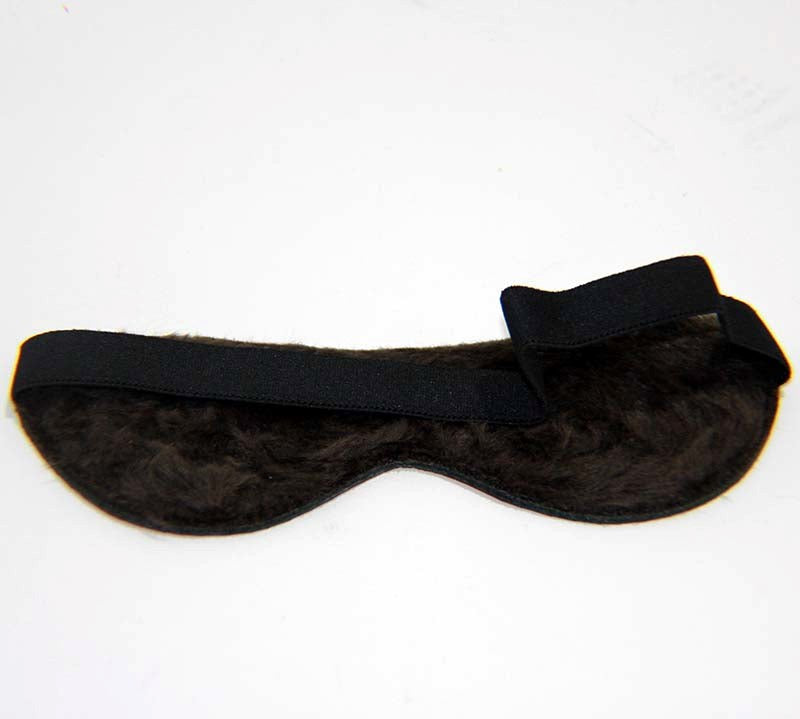 Fur Lined Leather Blindfold Red Fancy Dress Ups