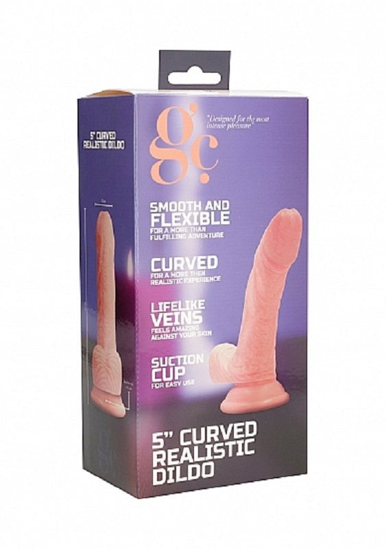 GC Curved 5 inch Realistic Dildo Flesh Realistic Dildos