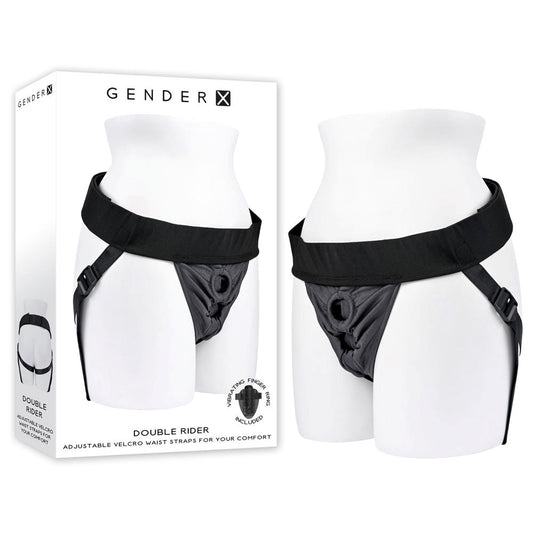 Gender X Adjustable Double Rider Strap-On Harness Strap On Sextoys