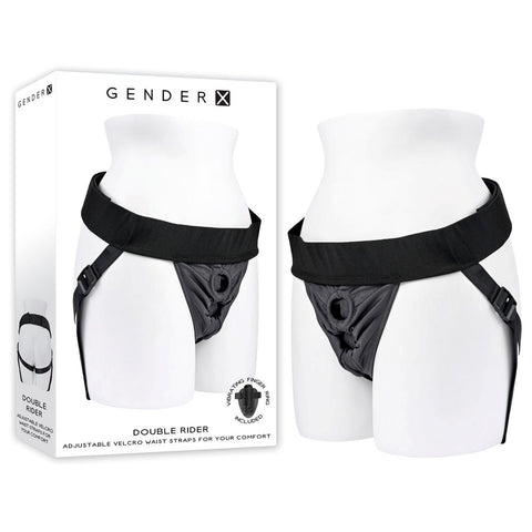 Gender X Adjustable Double Rider Strap-On Harness - Strap On Sextoys