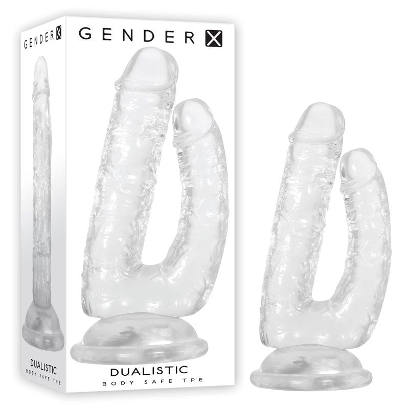 Gender X DUALISTIC Double Dildo - Clear Double Ender