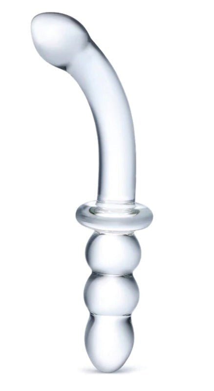 Glas Ribbed Glass Curved G-Spot Pleasure Dildo 8 inch Realistic Dildos