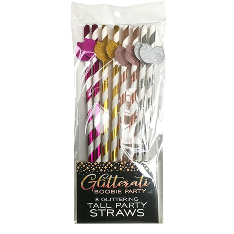 Glitterati - Boobie Tall Party Straws - Bachelorette and Bucks