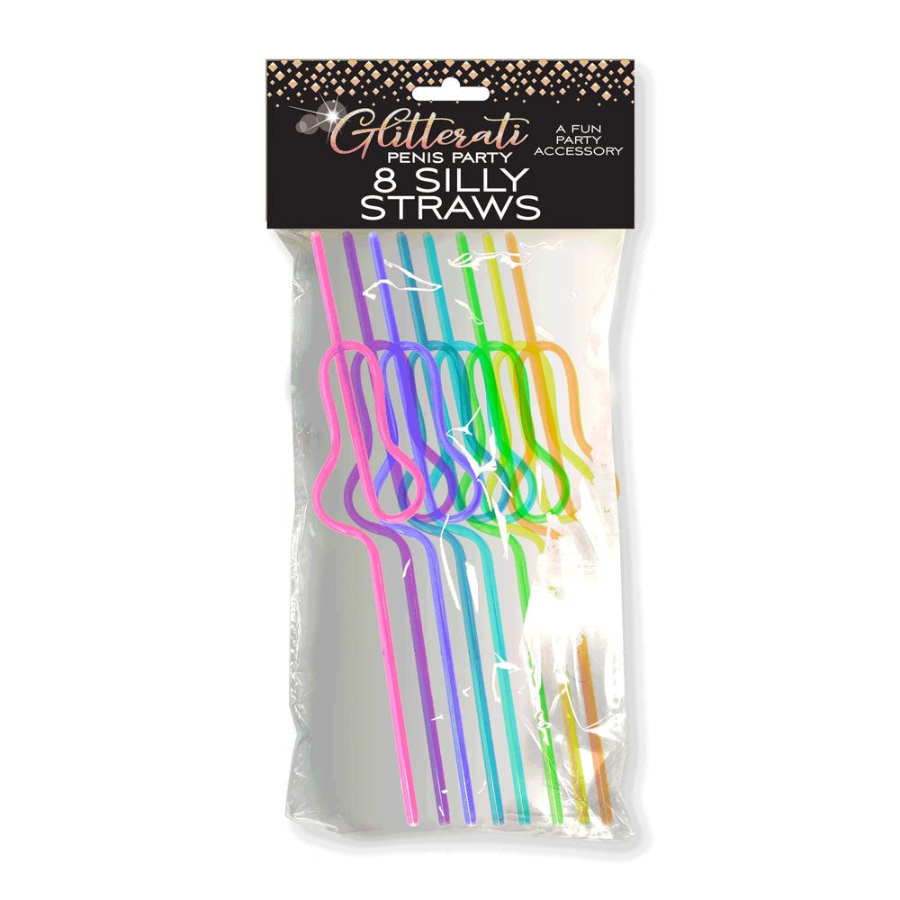 Glitterati - Penis Silly Straws - Set of 8 Bachelorette and Bucks