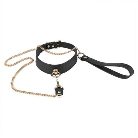 Golden Lead BDSM Collar - Collars and Leads
