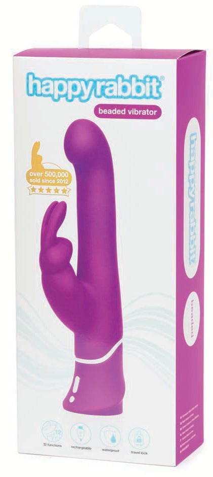 Happy Rabbit Rechargeable Beaded Vibrator Purple - Rabbit Vibrators